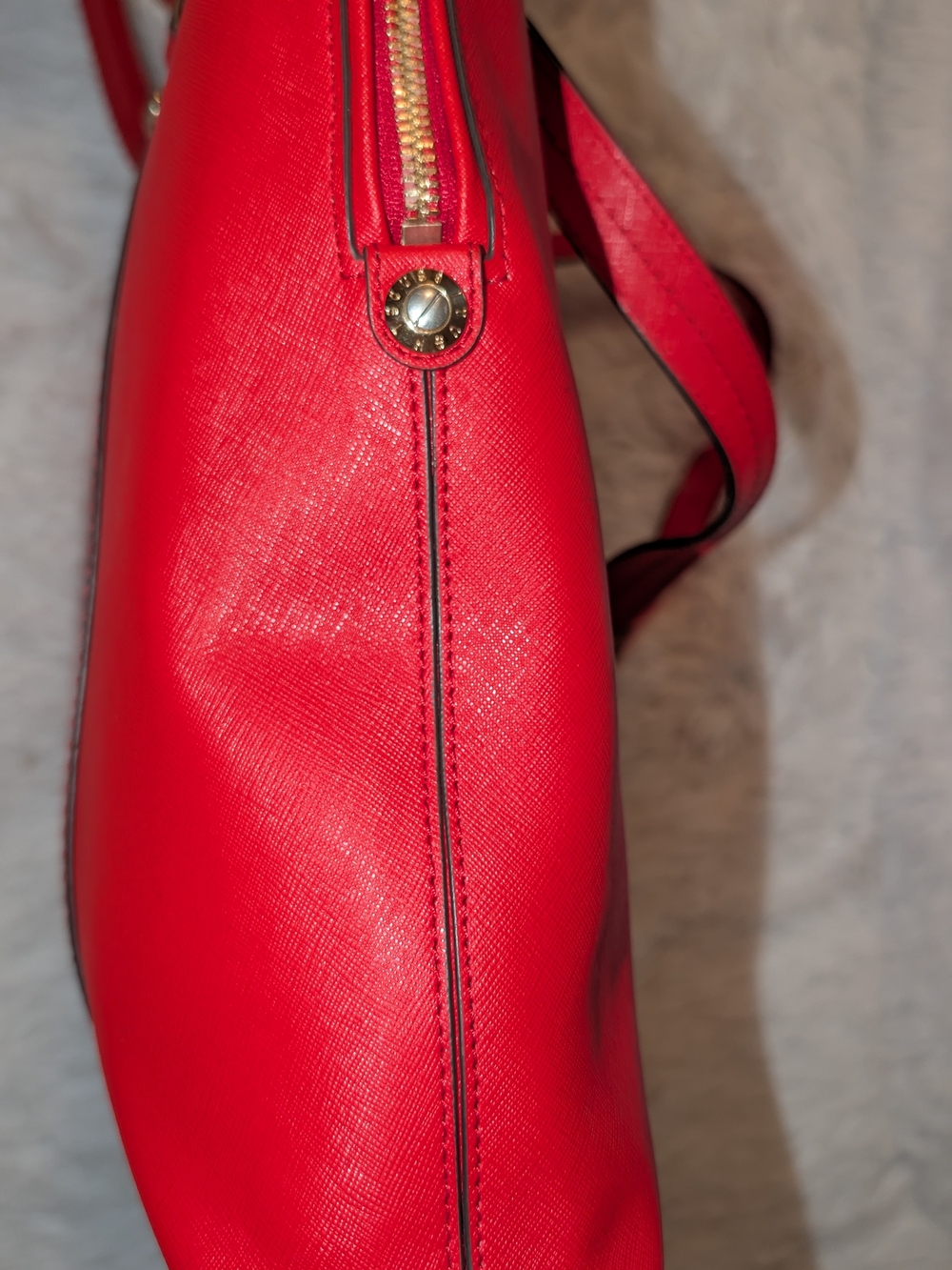 Henri Bendel West 57th Saffiano Leather Briefcase Laptop Bag Red VGC - Picture 7 of 16